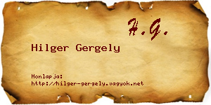 Hilger Gergely névjegykártya